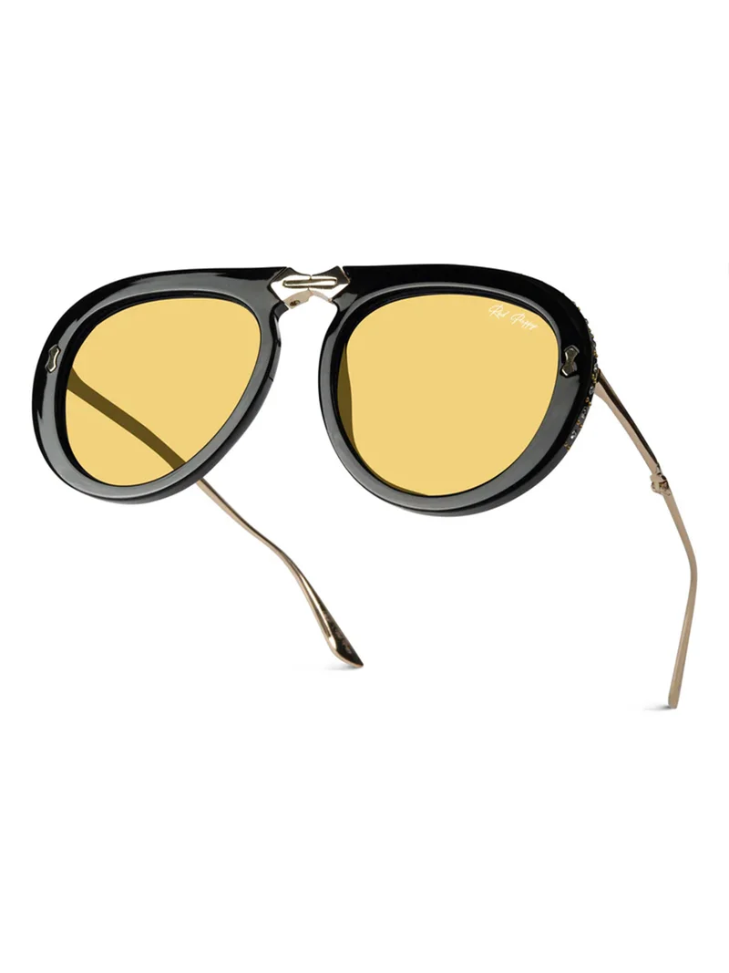 Woggles  Red Pappy Crystara Yellow Aviator Sunglasses  | Best Price UAE