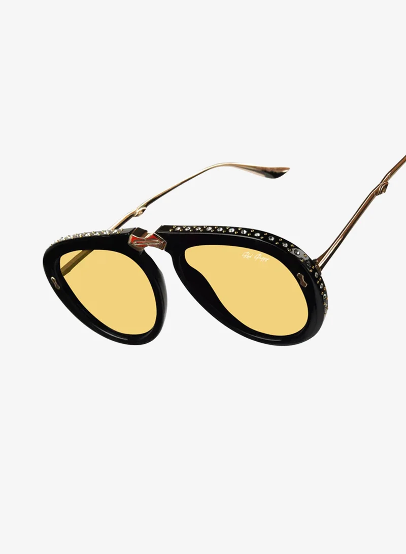 Woggles  Red Pappy Crystara Yellow Aviator Sunglasses for Women | Best Price UAE