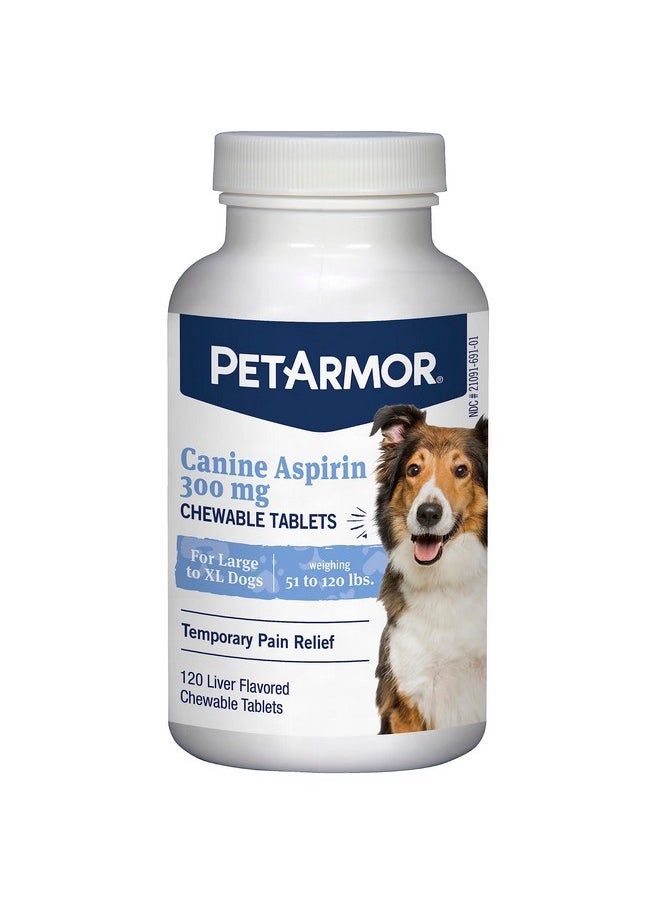 PetArmor Aspirin For Large Dogs, Fast Acting AntiInflammatory And Pain Relief For Dogs, VetQuality Joint Support And Pain Meds For Dogs, 120 Liver Flavored Tablets  - Image 1