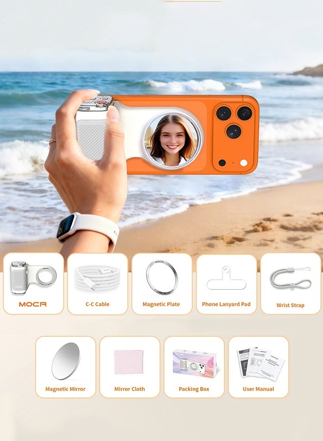 COMITOK Magnetic Phone Camera Hand Grip Smart Holder with Mirror Light for Iphone & Android Shooting Aid Accessory - Image 2