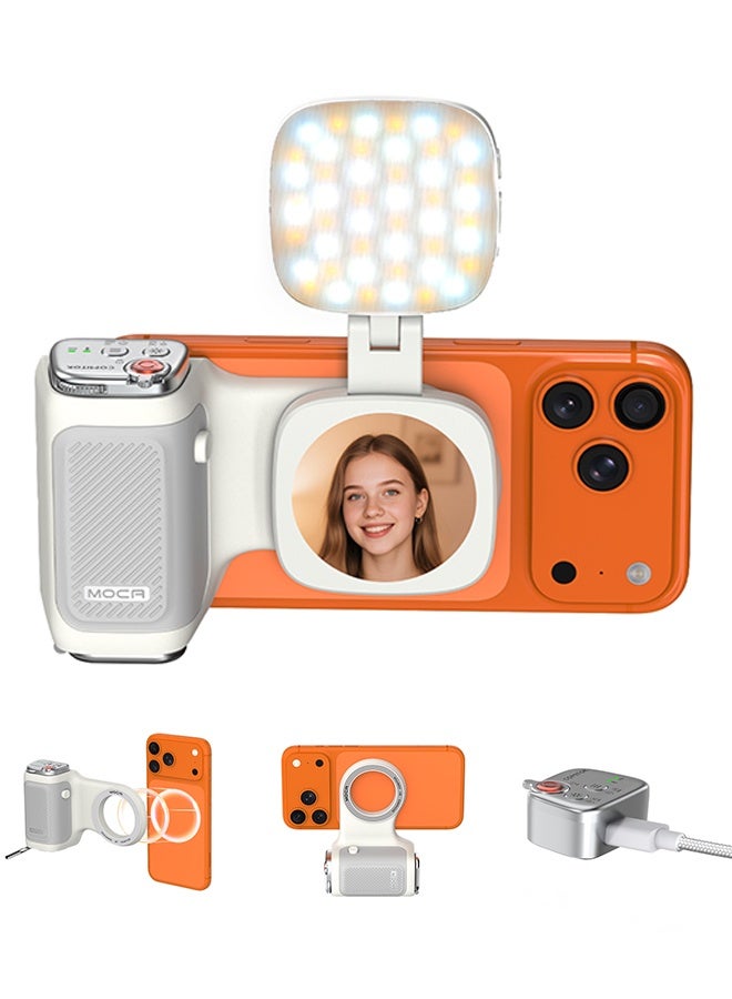 COMITOK Magnetic Phone Camera Hand Grip Smart Holder with Mirror Light for Iphone & Android Shooting Aid Accessory - Image 1