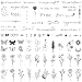 TATUWST Realistic Temporary Tattoos for Women 60 Sheets Tiny Small Removable Adult Fake Tattoos185 Pcs Minimalist Waterproof Inspirational Quotes Words Wild Flower Floral Bouquet Adults Tattoo Stickers - Image 2