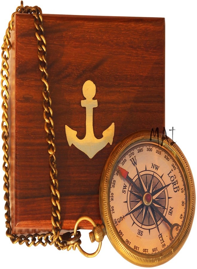Mai Trust in The Lord With All Your Heart - Proverbs 3:5-6 Quote Engraved Compass with Wooden Box, Graduation Day Religious Gifts for Men Women Girls Boys (♱1 Trust in The Lord Compass -Proverbs 3: 5-6 ♱) - Image 3