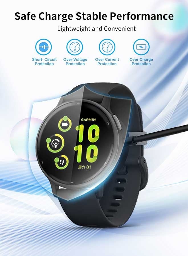 بشكل مختصر منصة شاحنة سلك شحن USB-A لـ Garmin Vivoactive 6/5/4/3 1 متر لـ Garmin Tactix8 AMOLED/Solar Venu 3 3S Instinct Fenix 7 7S 7X 6 6S 6X/5 5S 5X/Forerunner 955 265 265S 965 158 - Image 4
