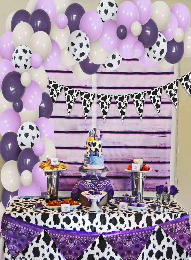Balterever Purple Cow Party Decorations Purple Cow Balloons Garland Arch Kit with Cow Pennant Banners Farm Theme Birthday Party Supplies for Farm Birthday Party 1st, 2nd, 3rd, 4th, 5th - Image 2
