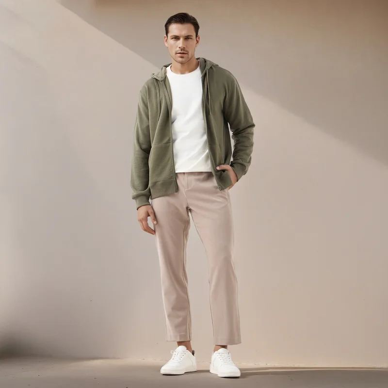 سبلاش فيڤ Men Regular Fit Waffle Textured Cotton Blend Hoodie