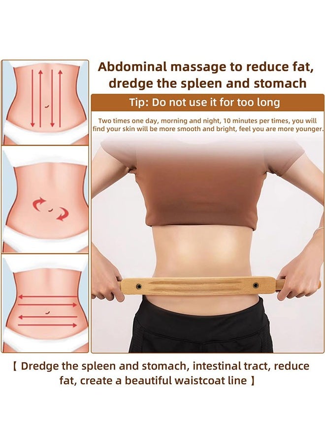 Arabest Wood Therapy Massage Roller Stick Tools,for Lymphatic Drainage,Anti Cellulite,Body Sculpting,Ease Neck Back Waist and Leg Pain Handheld Massage Stick (31Beads) (Wood Color)  - Image 5