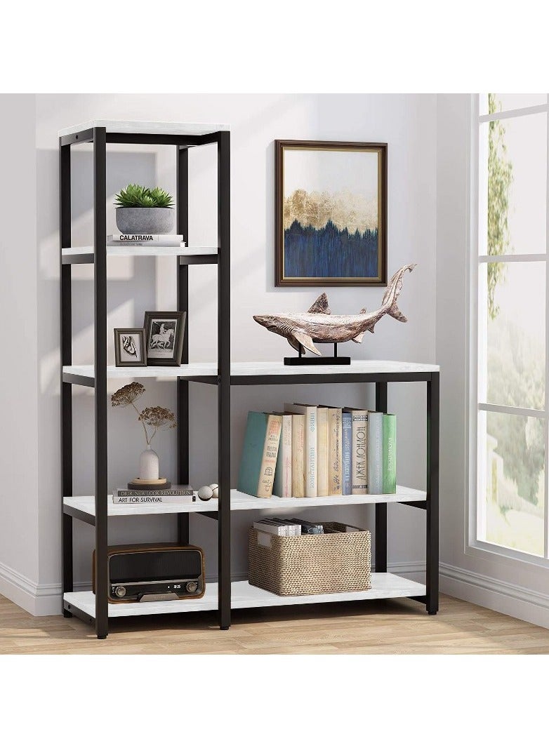 Home Gallery Ladder Corner Bookshelves 8 Shelves 100x145x40 White  - Image 2