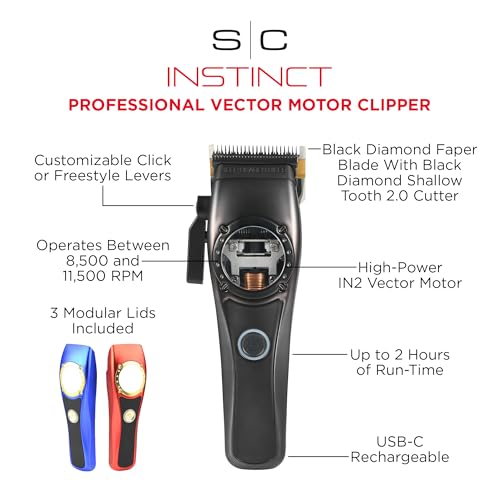 StyleCraft Instinct Professional IN2 Vector Motor Cordless Hair Clipper with Intuitive Torque Control - Image 2
