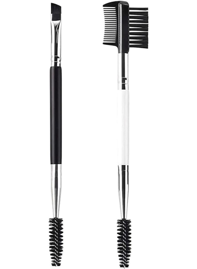 مجموعة فرشاة وحاجب، فرشاة حاجب رفيعة بزاوية، فرشاة سبولي احترافية، أداة تطبيق ومزج مكياج بدقة، سهلة الاستخدام، للاستخدام اليومي للنساء، عبوة 2 - Image 1