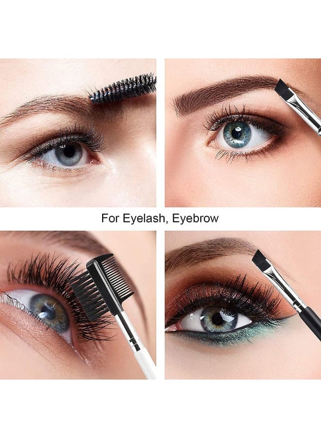 مجموعة فرشاة وحاجب، فرشاة حاجب رفيعة بزاوية، فرشاة سبولي احترافية، أداة تطبيق ومزج مكياج بدقة، سهلة الاستخدام، للاستخدام اليومي للنساء، عبوة 2 - Image 3