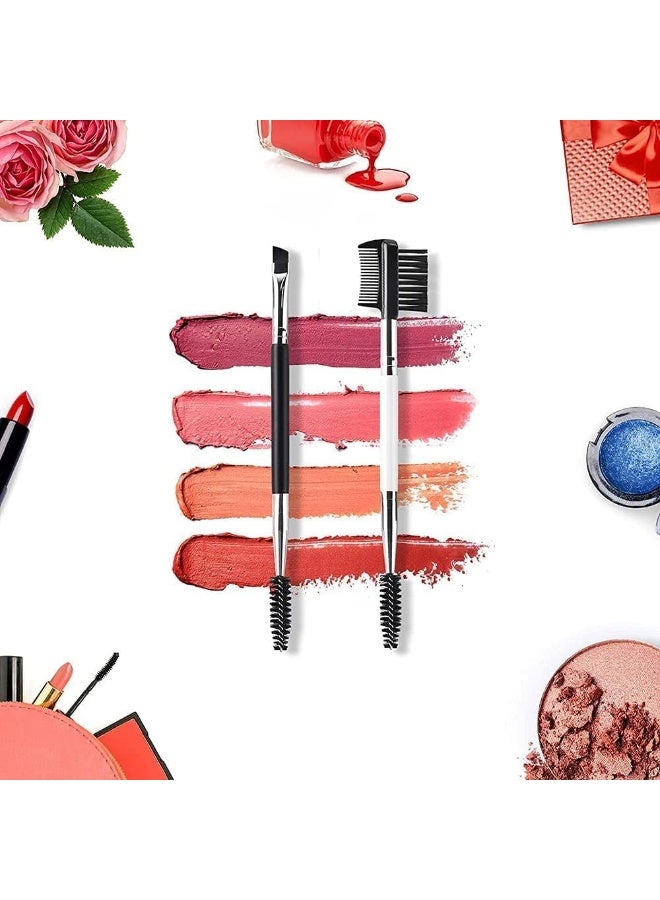 مجموعة فرشاة وحاجب، فرشاة حاجب رفيعة بزاوية، فرشاة سبولي احترافية، أداة تطبيق ومزج مكياج بدقة، سهلة الاستخدام، للاستخدام اليومي للنساء، عبوة 2 - Image 5