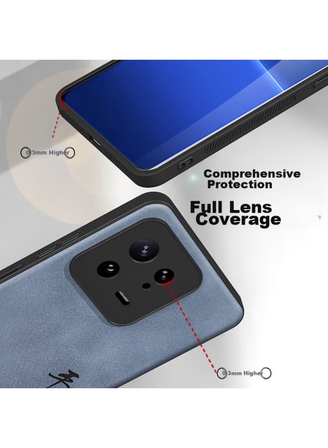 Hotfire Phone Case For Xiaomi 13, Xiaomi 13 Protective Cover, Upgraded Pressure-textured Skin-like Lambskin, Frosted Lens Full Protection, Silicone Case For Men And Women, Peace And Joy Blue - Image 5