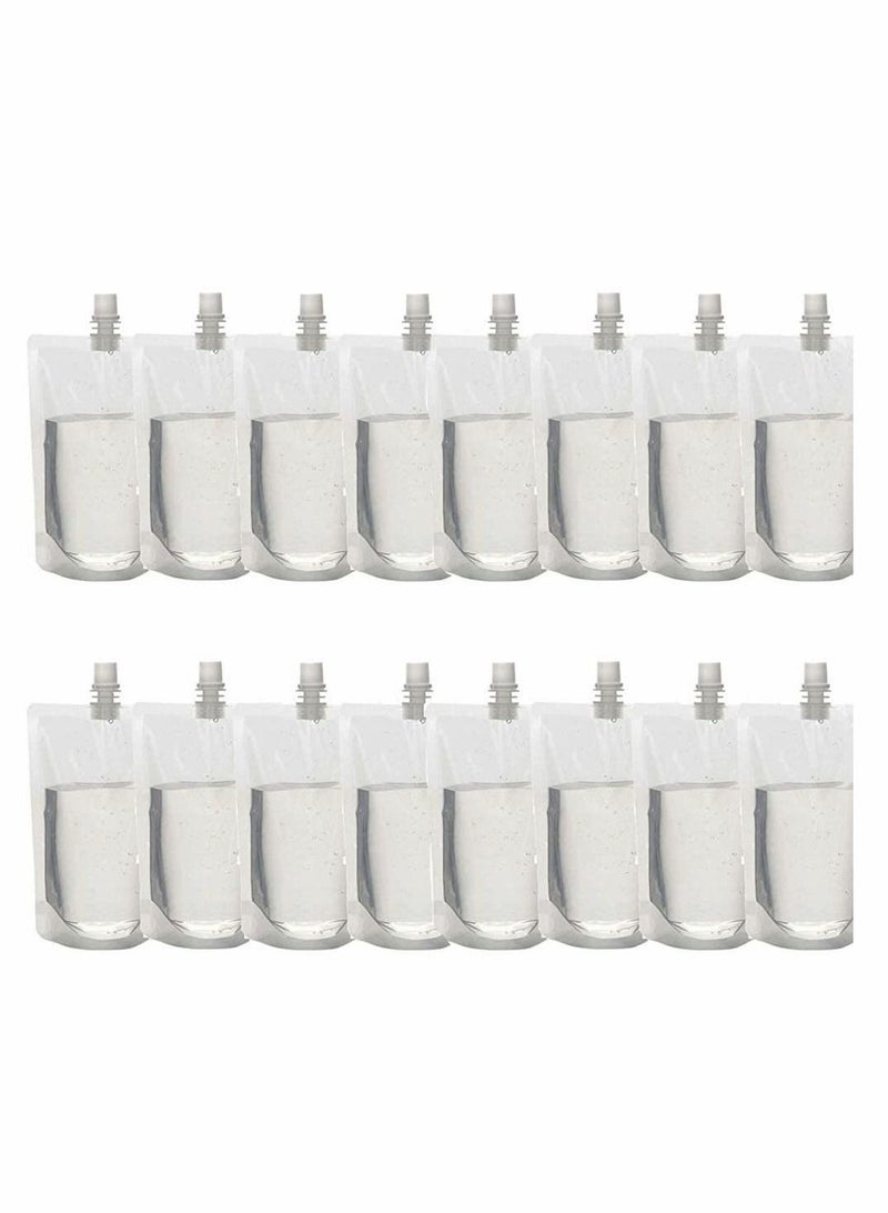 SYOSI 100 Pack Plastic Spout Pouches Reusable Clear Stand Up Concealable Liquid Drinking Flasks Portable Liquor Milk Beverage Jelly Coffee Water Bag for Home Travel Party Supplies, 200ml  - Image 4