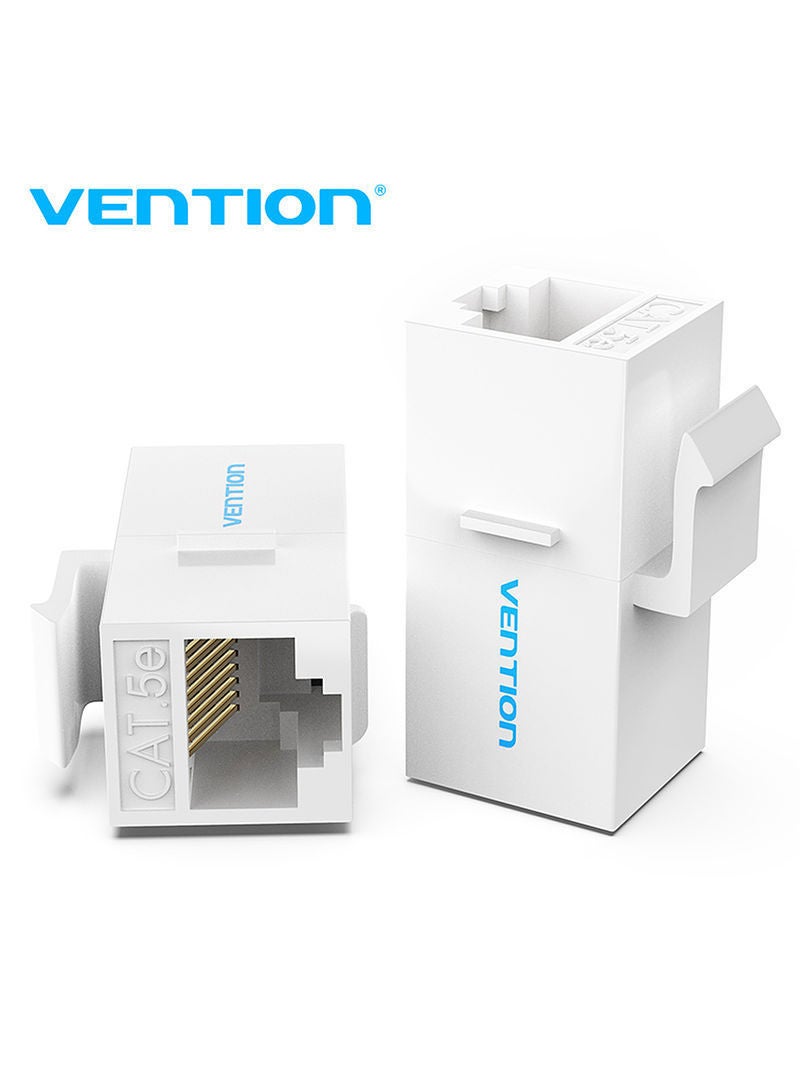 NIBEMINENT Connector Cat.5e UTP Keystone Jack Coupler For Network Cable Extension White - Image 2