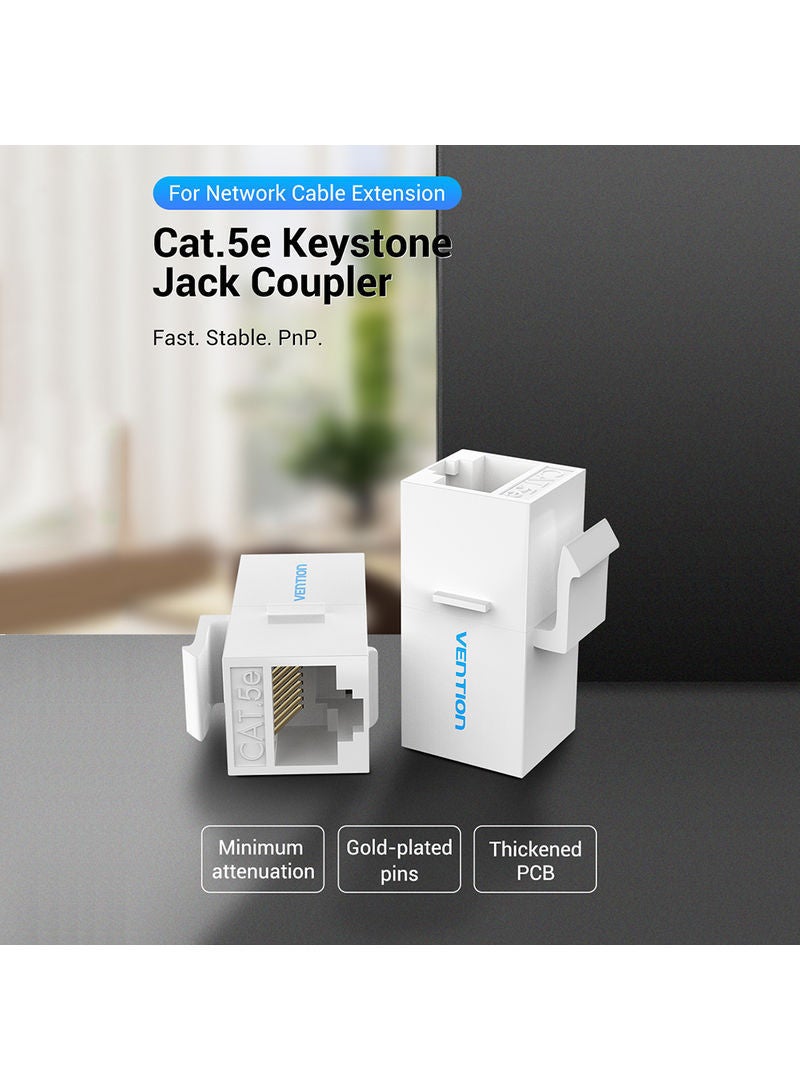 NIBEMINENT Connector Cat.5e UTP Keystone Jack Coupler For Network Cable Extension White - Image 5