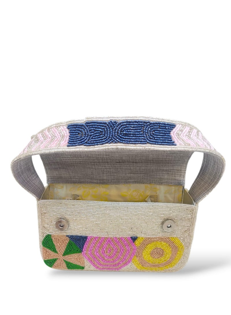 أركاد حقيبة كتف مطرزة يدوياً من أركاد – تطريز متعدد الألوان بتصميم أنيق - Image 3