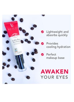 Beauty by Earth Beauty by Earth Caffeine Eye Cream for Puffiness & Bags Under Eyes - USA Made with Natural & Organic Ingredients, Under Eye Cream for Dark Circles with Glycerin & Vitamin E, Brightens & Refreshes  - Image 4
