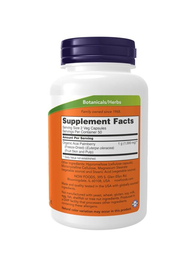 now Supplements, Acai 500 mg, Freeze-Dried Super Fruit with Polyphenols, Ellagic Acid, Rutin, Anthocyanins and Catechins, 100 Veg Capsules - Image 2