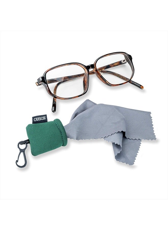 Carson Stuff-It Microfiber Lens Cloth Cleaning System for Eyeglasses, Smartphones, Tablets, Optics Lenses, Cameras and More, 6.25'' x 6.25'' - Green (SN-40GR) - Image 3