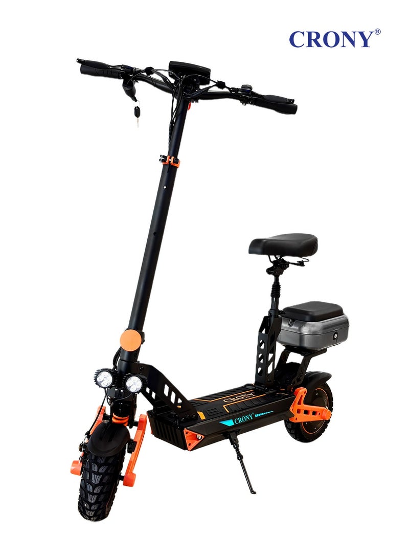Crony D2 PRO Max Speed 70KM/H E-Scooter,1500W Brushless Motor 48V 15Ah Battery, Long Range 20-40KM, Foldable Off-Road Electric Scooter for Adults, Dual Suspension, Front Disc & Rear Power-Off Brake, Aluminum Frame, Portable Heavy-Duty Commuter Scooter, All-Terrain, LED Headlights, 120KG Load, Urban Mobility, Durable Senior & adults Electric Skateboard Scooter - Image 1