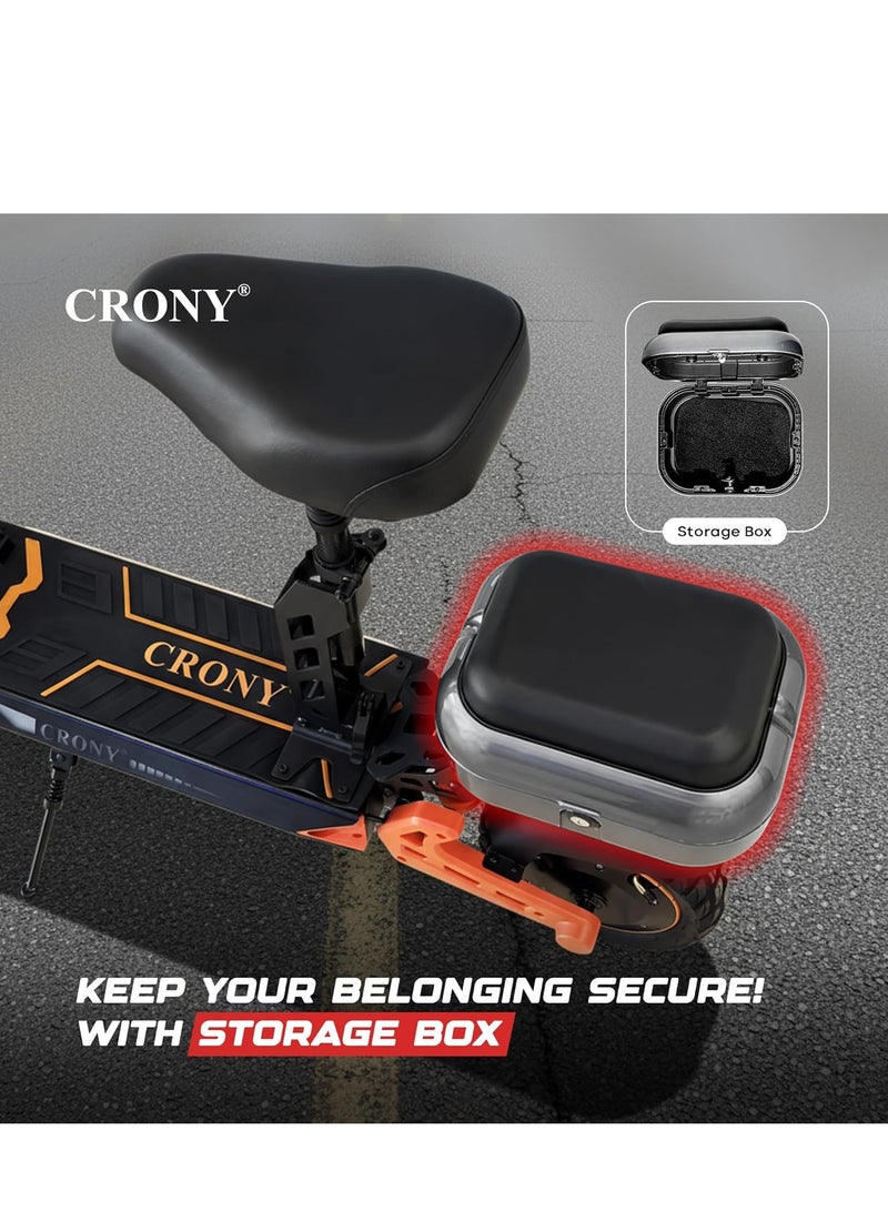 Crony D2 PRO Max Speed 70KM/H E-Scooter,1500W Brushless Motor 48V 15Ah Battery, Long Range 20-40KM, Foldable Off-Road Electric Scooter for Adults, Dual Suspension, Front Disc & Rear Power-Off Brake, Aluminum Frame, Portable Heavy-Duty Commuter Scooter, All-Terrain, LED Headlights, 120KG Load, Urban Mobility, Durable Senior & adults Electric Skateboard Scooter With Seat - Image 5