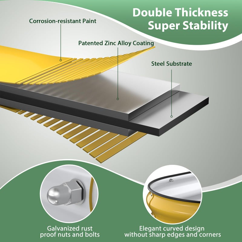 Winpull Raised Garden Bed Kit, 4x2x1ft Galvanized Planter Box with Rubber Safety Edging, Metal Garden Beds for Vegetables, Flowers, Herbs, Backyard & Patio (Cream Yellow) - Image 3