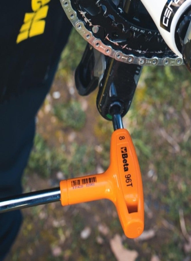 بيتا مفتاح ربط سداسي بيتا 96TINOX من الفولاذ المقاوم للصدأ بمقبض على شكل حرف T متري، مقاس 5 مم | مفتاح ربط ألين مريح عالي العزم بطرفين سداسيين | فتحة لمنع السقوط | قوة صناعية | صنع في إيطاليا - Image 4