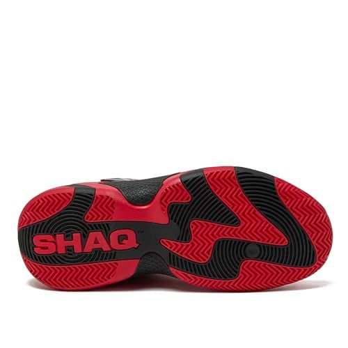 SHAQ Devastator 2.0 High Top Basketball Shoes for Men, Indoor or Outdoor Court Basketball Mens Sneakers - Black, White, Green or Blue Size 8 to 13 - Red/Black, 11 Medium - Image 5