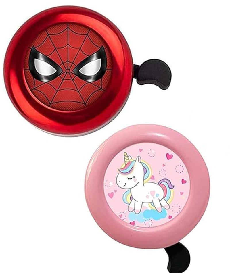 INIMAGINE 2 Pcs Cycle Bell, Cycle Horn, Easy to Use Cycle Gadget Cartoon Bells are Super Loud Strong and Durable Suitable for Little Boys or Girls - Image 1