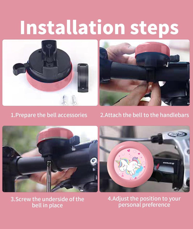 INIMAGINE 2 Pcs Cycle Bell, Cycle Horn, Easy to Use Cycle Gadget Cartoon Bells are Super Loud Strong and Durable Suitable for Little Boys or Girls - Image 2