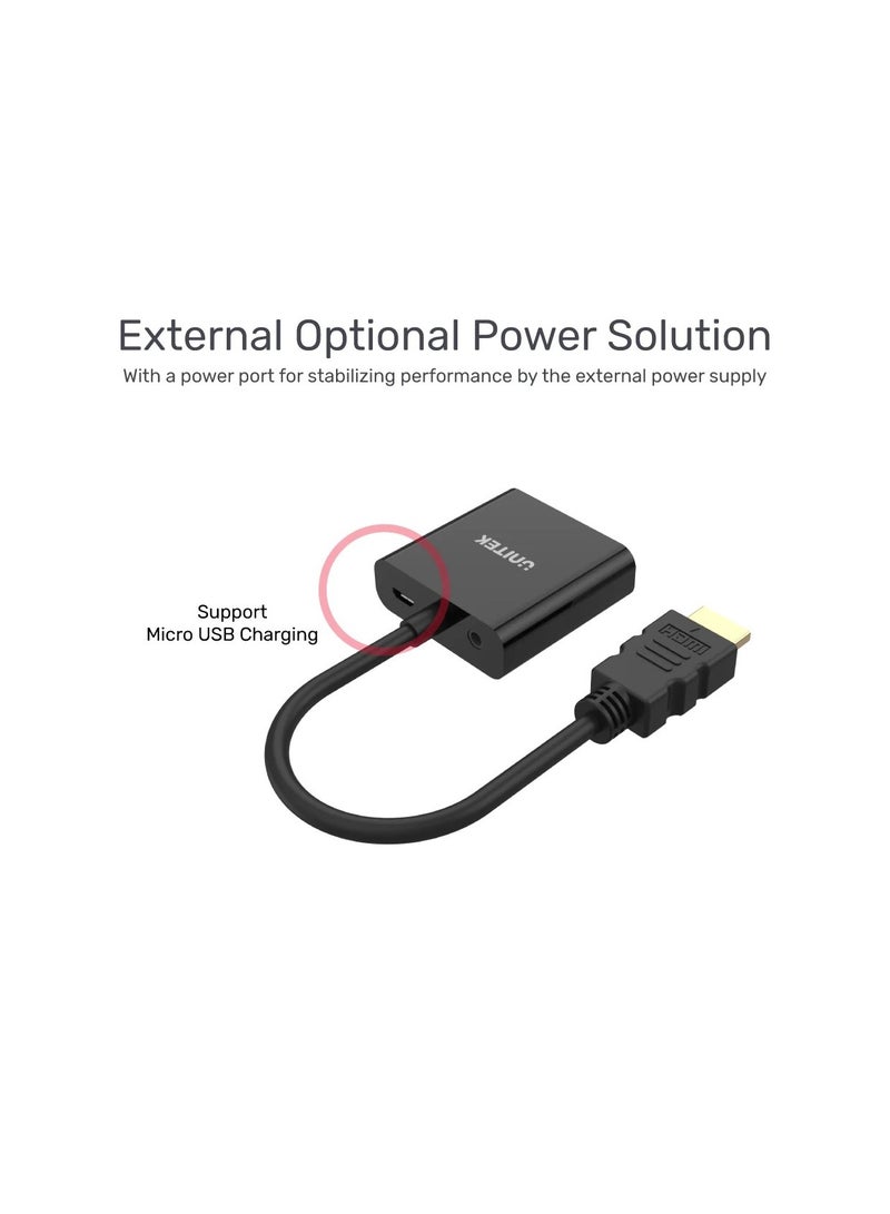 UNITEK محول HDMI إلى VGA بمقبس 3.5 ملم للصوت الاستريو - Image 4