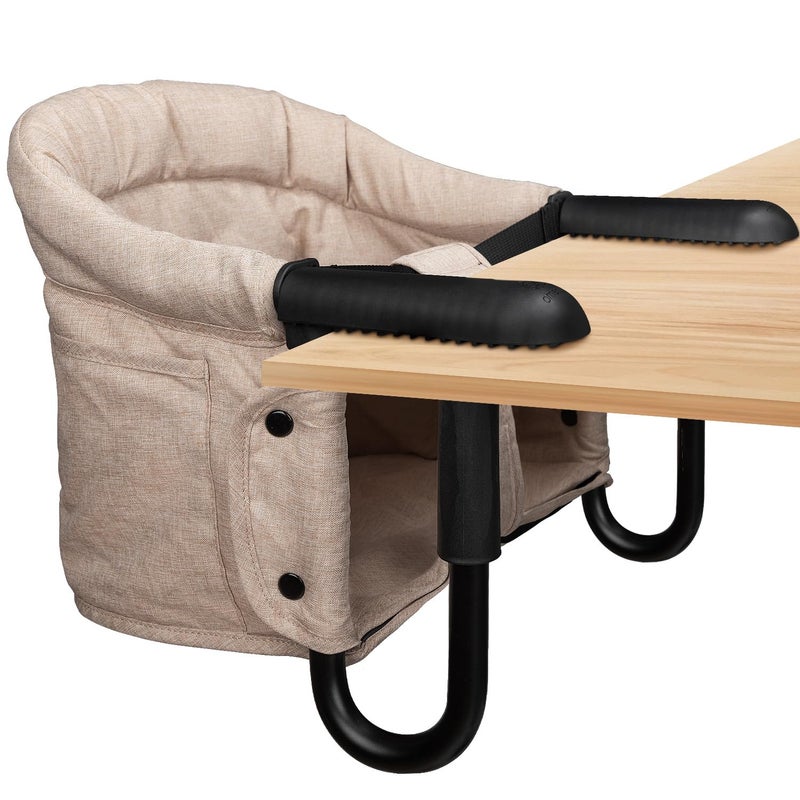 lulunemo Hook On High Chair - Portable & Foldable for Babies 6-36 Months, Family & Travel Use with Carry Bag(Khaki) - Image 1