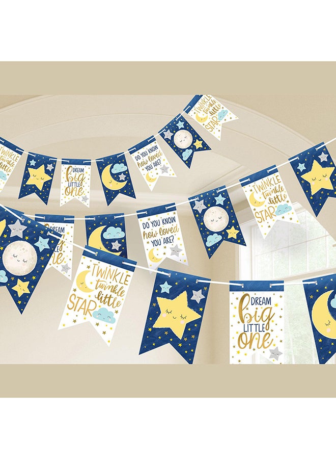 Amscan Twinkle Little Star Pennant Banner, Baby Shower Party Supplies