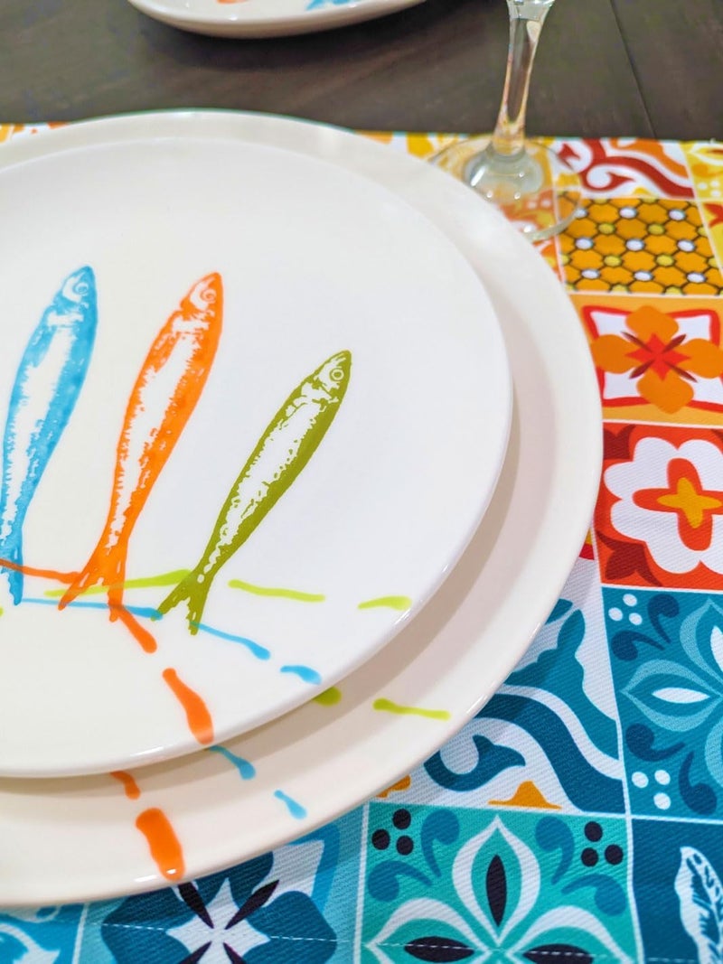 Portuguese Pottery Ceramic Dessert Plate Made in Portugal  POP Sardines 1 - Image 4