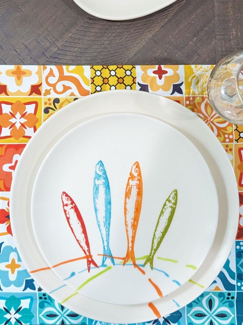 Portuguese Pottery Ceramic Dessert Plate Made in Portugal  POP Sardines 1 - Image 2
