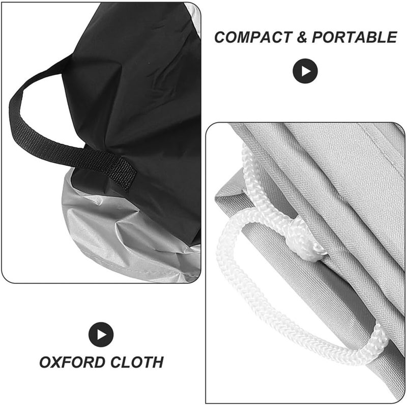 Hemobllo Universal Spare Tire Cover for Travel Trailers and Rvs, Weatherproof Oxford Cloth, Black and Silver, Size M 85x37cm, Protective Trailer Wheel Cover with Carry Handle for Outdoor - Image 3