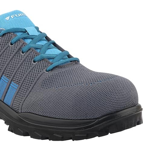 FUEL Aqua ISI Marked Safety Shoes for Men | BIS 15298-2 Certified | Lightweight PU Single Density Sole | Anti-Slip Lace-Up Work Shoes | Composite Toe Cap (200J) | Breathable Upper (Blue-Sizes -7UK) - Image 5