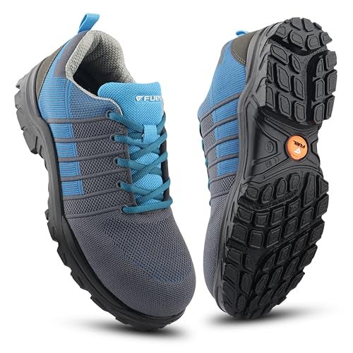 FUEL Aqua ISI Marked Safety Shoes for Men | BIS 15298-2 Certified | Lightweight PU Single Density Sole | Anti-Slip Lace-Up Work Shoes | Composite Toe Cap (200J) | Breathable Upper (Blue-Sizes -7UK) - Image 1