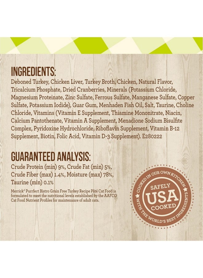 Merrick Purrfect Bistro Grain Free Premium Soft Canned Pate Adult Wet Cat Food, High Protein Turkey Recipe - (Pack of 24) 5.5 oz. Cans - Image 4