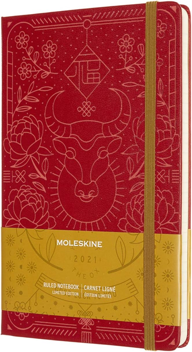 Moleskine Limited Edition Notebook Year of The Ox,2021 Large, Red, Ruled (5 x 8.25) - Image 1