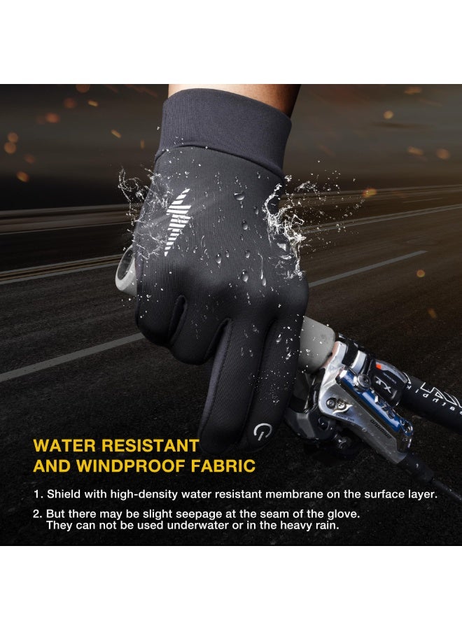 Lyaxm Winter Gloves, Running Gloves,  Touch Screen Water Resistant Thermal For Running , Men Women Touch Screen Glove Cold Weather Warm Gloves Freezer Work Gloves Suit for Running Driving Cycling Working Hiking,  Cycling Driving Hiking Windproof Warm Gifts For Men And Women Black - Image 5