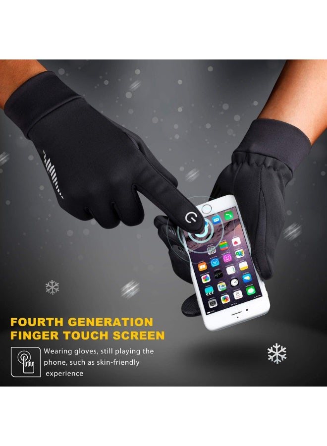 Lyaxm Winter Gloves, Running Gloves,  Touch Screen Water Resistant Thermal For Running , Men Women Touch Screen Glove Cold Weather Warm Gloves Freezer Work Gloves Suit for Running Driving Cycling Working Hiking,  Cycling Driving Hiking Windproof Warm Gifts For Men And Women Black - Image 4