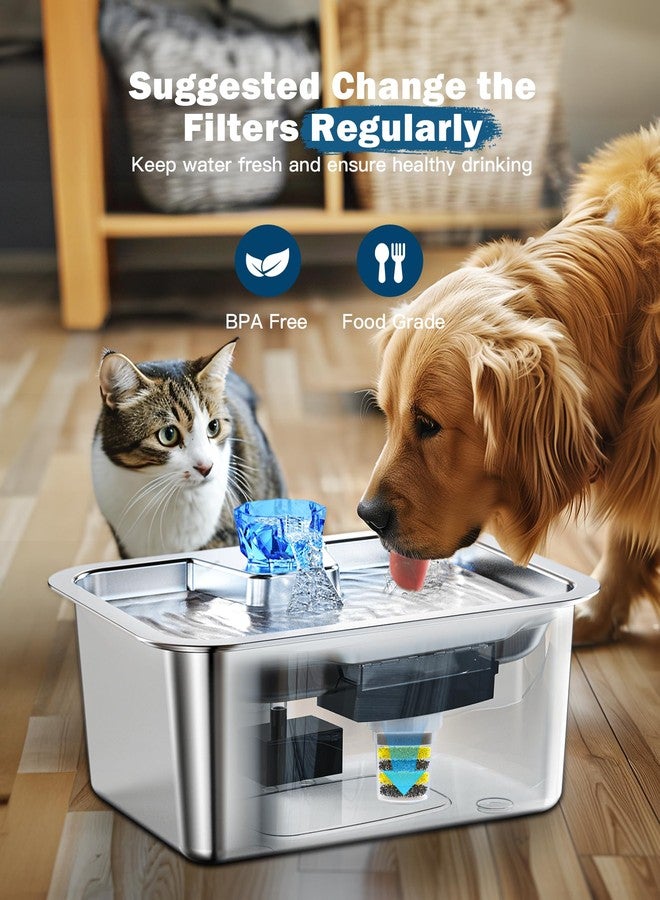 petnf Dog Water Fountain Filters Replacement 4 Packs for PETNF 3 Gal Stainless Steel Cat Pet Water Fountain, 7-Layer Human-Grade Vertical Filtration Replacement Filters for D2341/D2223/D2322/D2340 Models - Image 4
