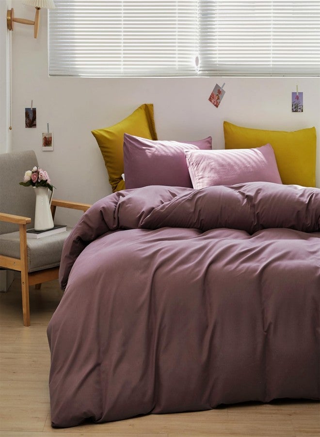 CLOTHKNOW Dusty Purple Full Size Comforter Sets 3Pcs Pale Mauve Bedding Comforter Sets Soft All Season Women Girls Comforter with 2 x Pillow Cases - Image 3