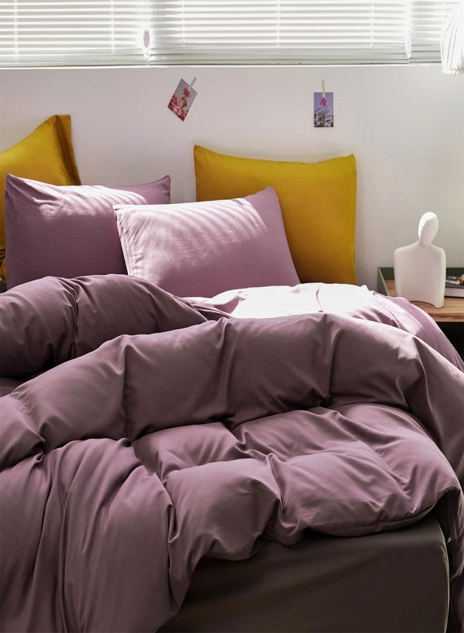 CLOTHKNOW Dusty Purple Full Size Comforter Sets 3Pcs Pale Mauve Bedding Comforter Sets Soft All Season Women Girls Comforter with 2 x Pillow Cases - Image 2