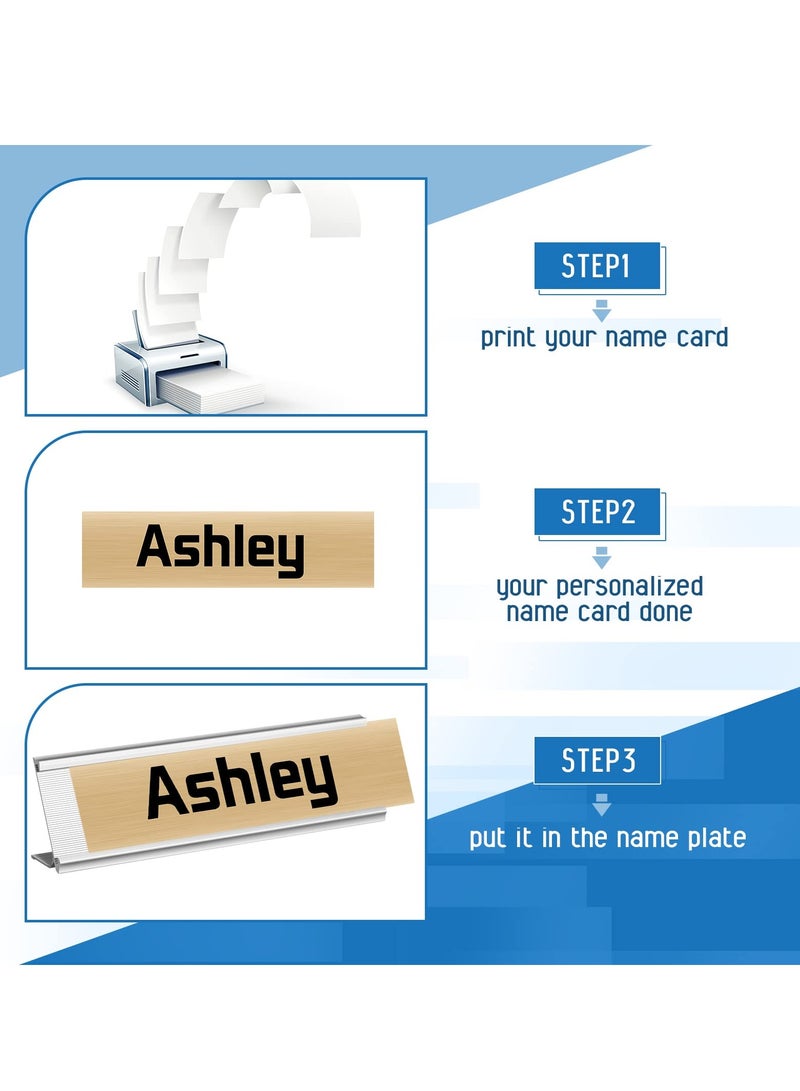 SYOSI 4 Pack Aluminum Name Plate Holder for Desk, 6 x 20 cm Office Business Door Sign Holder for Business Office Meeting Teacher Kids Women Men - Image 5