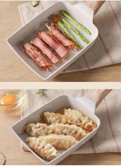 ULHYC Omelette Pan, Tamagoyaki Nonstick Frying Pan, Healthy Granite Egg Pan for Breakfast, Suitable for Gas and Induction Cooktops, 7.1x5.9 Inches  - Image 5