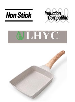 ULHYC Omelette Pan, Tamagoyaki Nonstick Frying Pan, Healthy Granite Egg Pan for Breakfast, Suitable for Gas and Induction Cooktops, 7.1x5.9 Inches  - Image 1