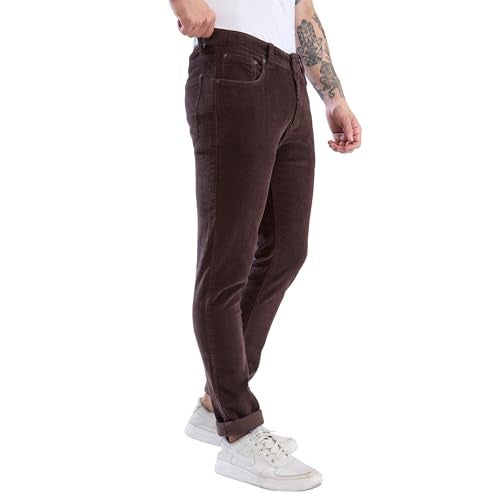 Spykar Regular Fit Cotton Brown Trousers for Men (Size: 34)-MTR5P2BD008-Bison Brown - Image 4